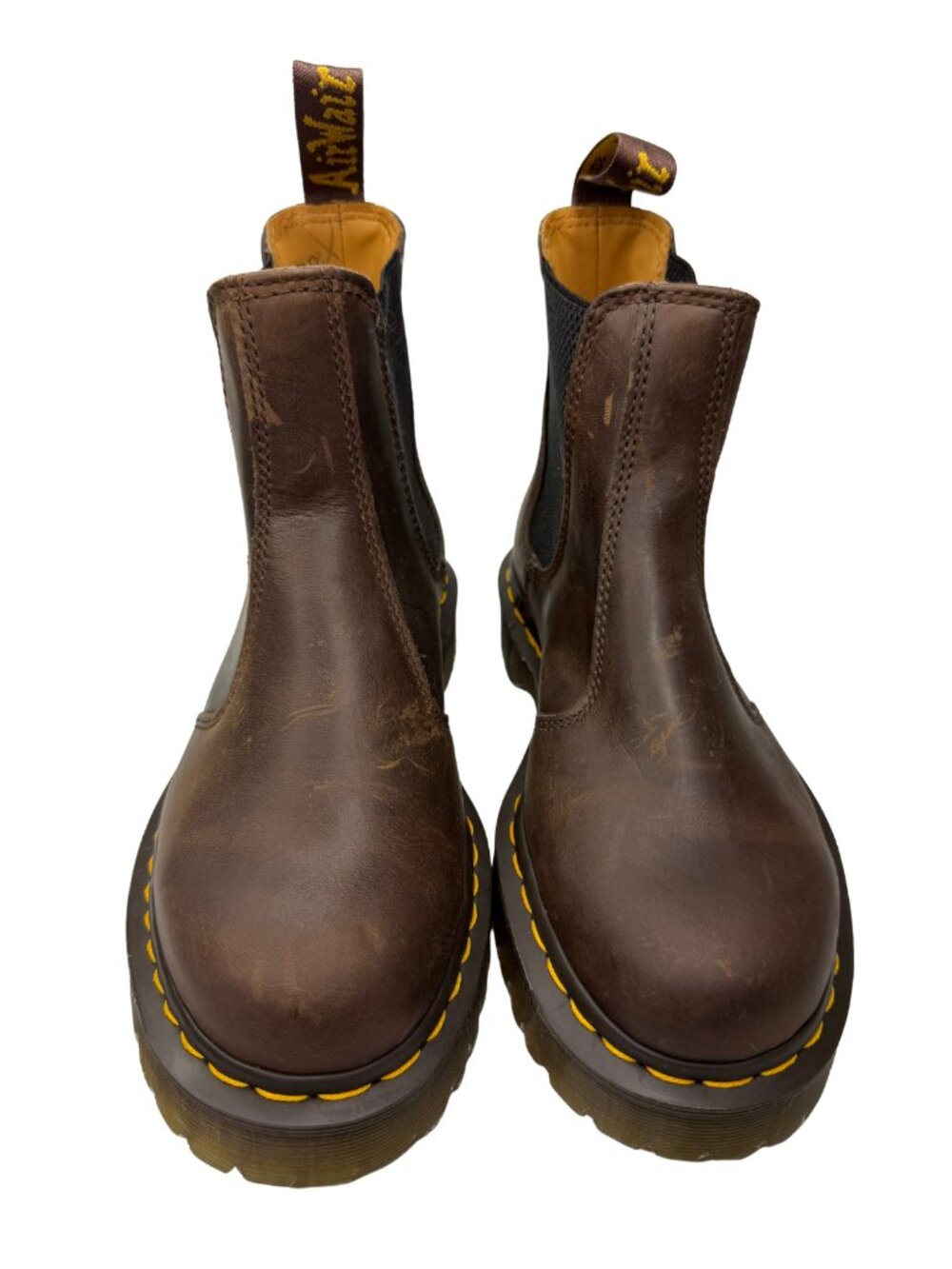 DR. MARTENS NWOB 2976 Bex Crazy Horse Leather Chelsea Boots Brown Size 7M - Picture 2 of 11